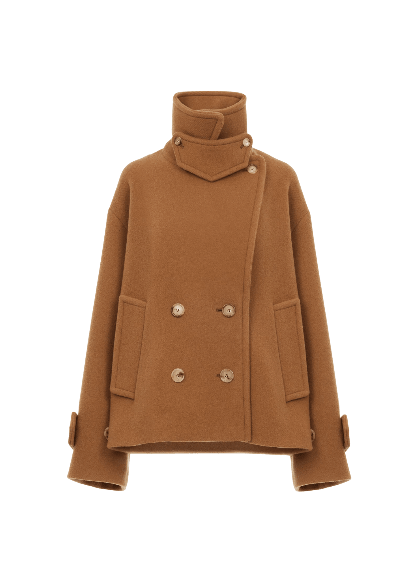 Chloe Jacket MA96 Oversized Short Coat in Wool - Vermillion