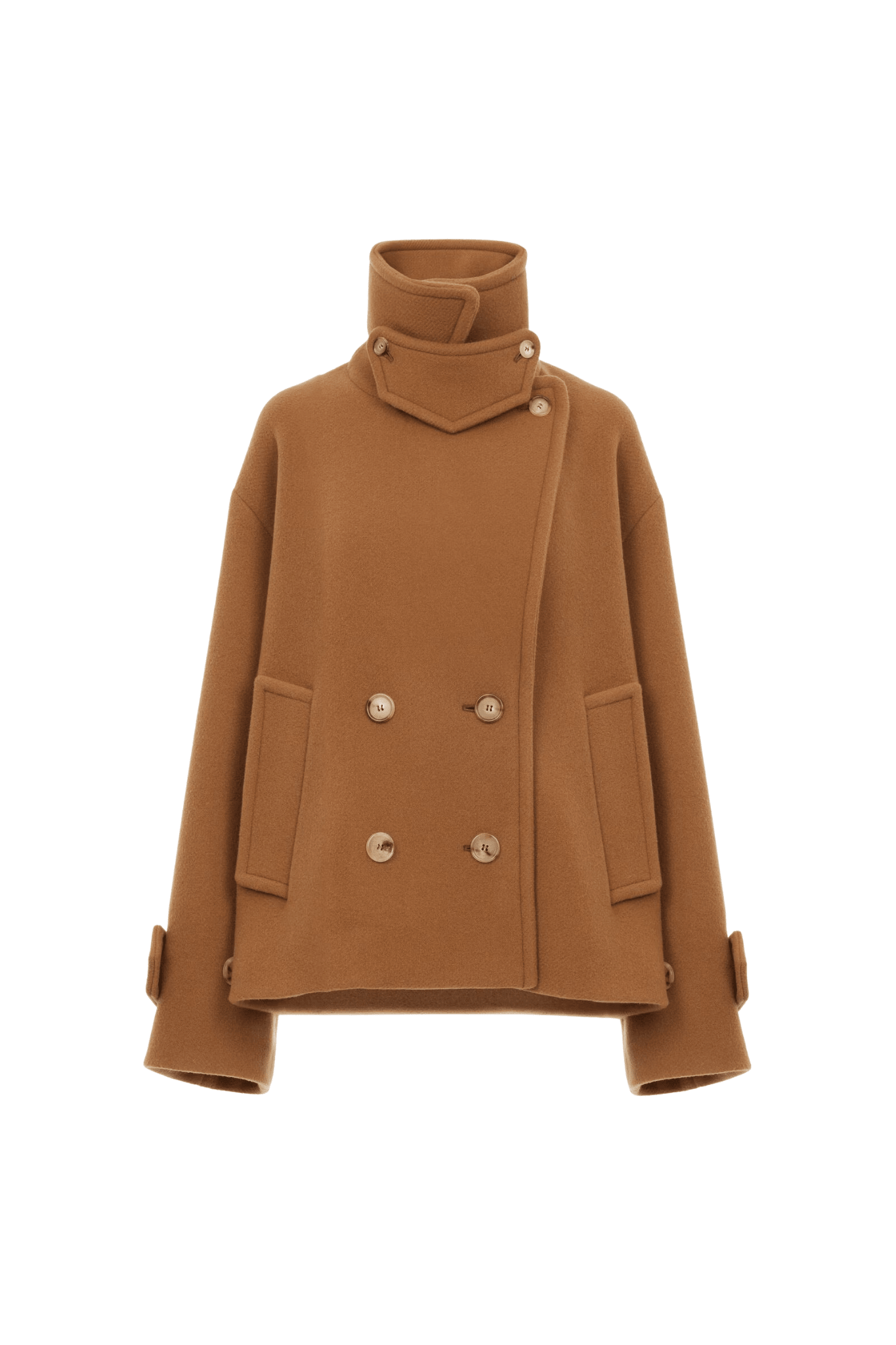 Chloe Jacket MA96 Oversized Short Coat in Wool - Vermillion