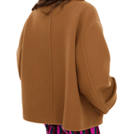 Chloe Jacket MA96 Oversized Short Coat in Wool - Vermillion