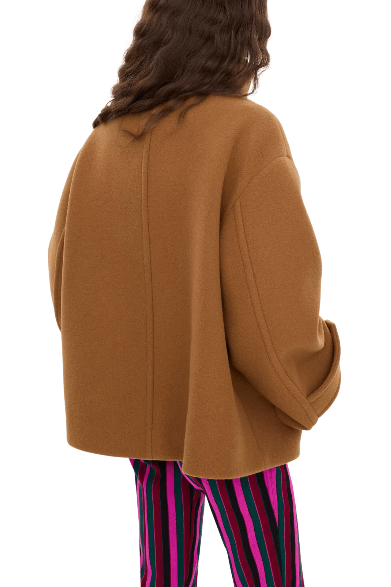 Chloe Jacket MA96 Oversized Short Coat in Wool - Vermillion