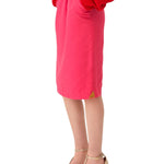 Chloe JU26 Midi Pencil Skirt In Cotton - Mix Gabardine - Vermillion