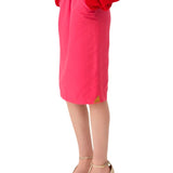 Chloe JU26 Midi Pencil Skirt In Cotton - Mix Gabardine - Vermillion