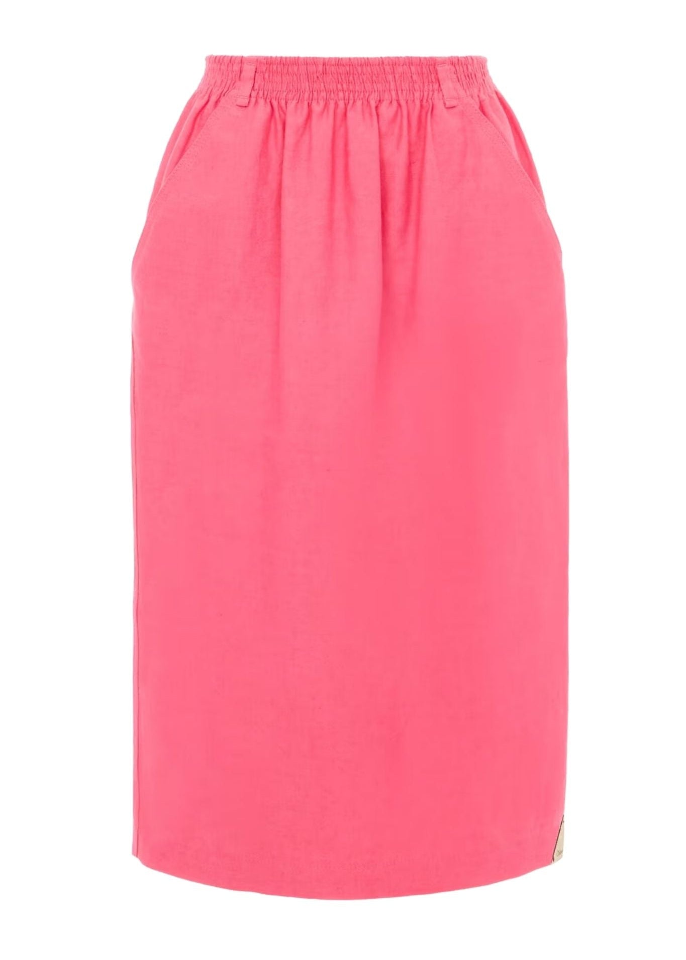Chloe JU26 Midi Pencil Skirt In Cotton - Mix Gabardine - Vermillion
