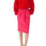 Chloe JU26 Midi Pencil Skirt In Cotton - Mix Gabardine - Vermillion