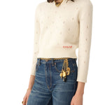 Chloé Logo Jumper in a Wool & Cashmere Knit - Vermillion