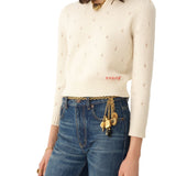 Chloé Logo Jumper in a Wool & Cashmere Knit - Vermillion