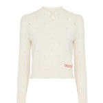 Chloé Logo Jumper in a Wool & Cashmere Knit - Vermillion
