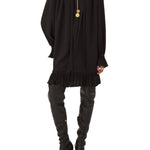 Chloe Long - sleeve Mini Dress in Crêpe De Chine - Vermillion