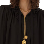 Chloe Long - sleeve Mini Dress in Crêpe De Chine - Vermillion