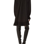 Chloe Long - sleeve Mini Dress in Crêpe De Chine - Vermillion