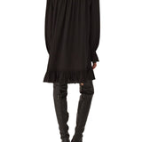 Chloe Long - sleeve Mini Dress in Crêpe De Chine - Vermillion