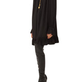 Chloe Long - sleeve Mini Dress in Crêpe De Chine - Vermillion