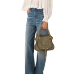 Chloe Marcie Bag in Grained Leather - Vermillion