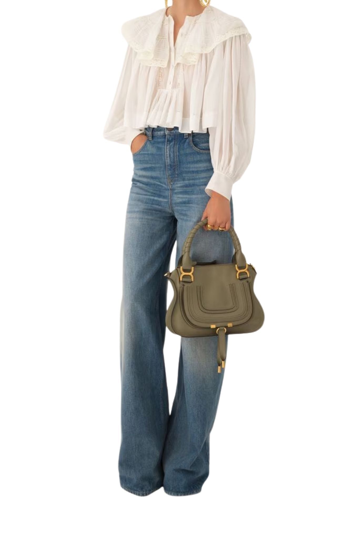 Chloe Marcie Bag in Grained Leather - Vermillion