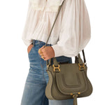 Chloe Marcie Bag in Grained Leather - Vermillion