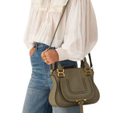 Chloe Marcie Bag in Grained Leather - Vermillion