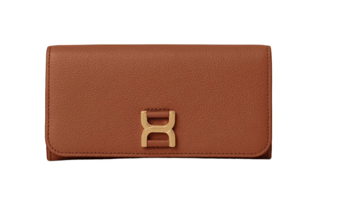 Chloe Marcie Long Wallet with Flap - Vermillion