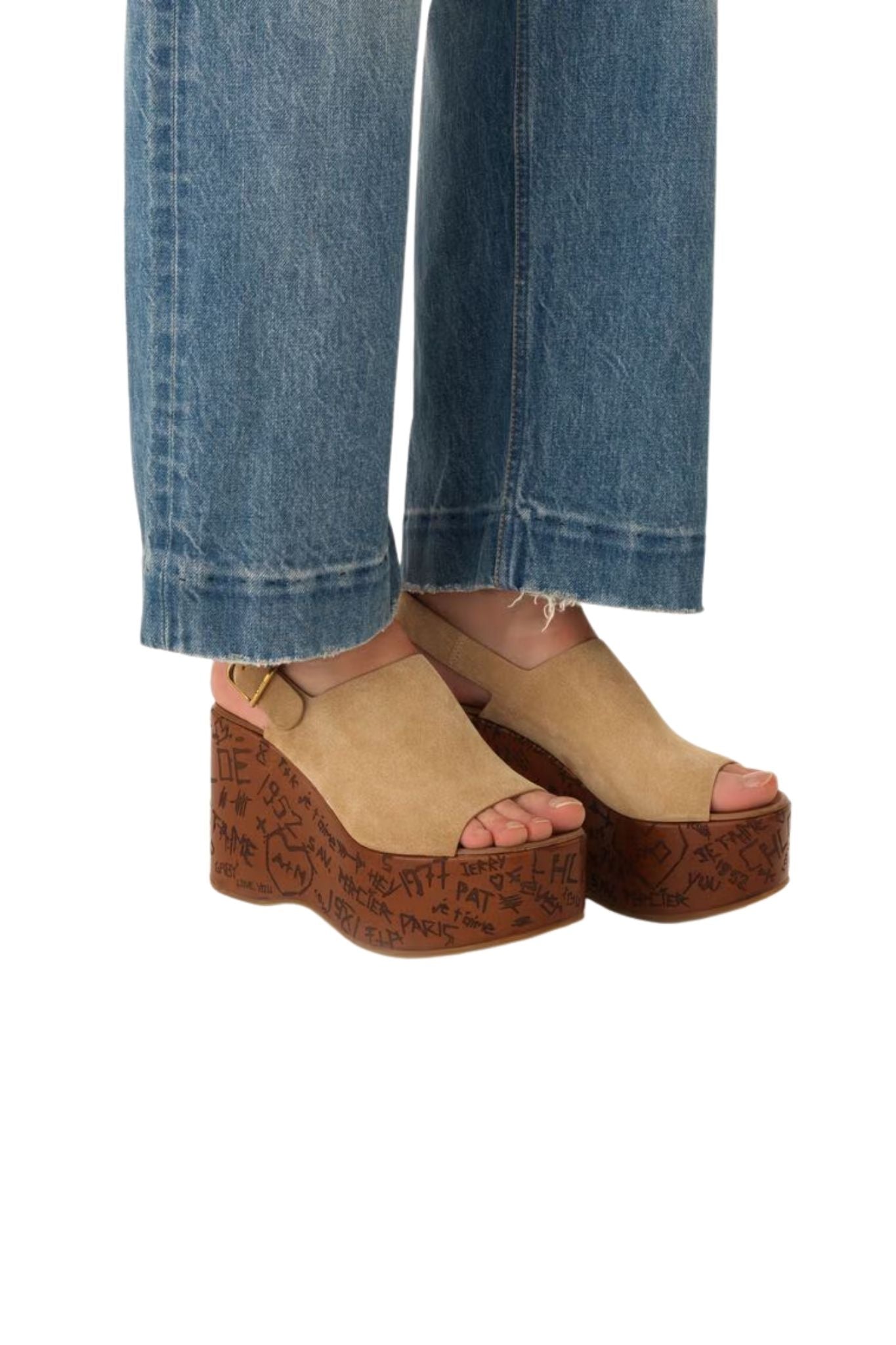 Chloe Maxime Wedge Sandal - Vermillion