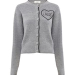 Chloe MC08 Fitted Logo Cardigan in a Wool & Cashmere Knit - Vermillion