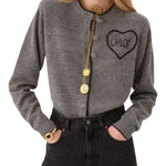 Chloe MC08 Fitted Logo Cardigan in a Wool & Cashmere Knit - Vermillion