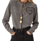 Chloe MC08 Fitted Logo Cardigan in a Wool & Cashmere Knit - Vermillion