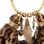 Chloe Mini Bracelet Hobo Bag in Leopard - Print Shearling - Vermillion