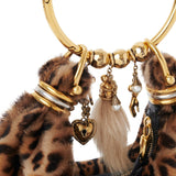 Chloe Mini Bracelet Hobo Bag in Leopard - Print Shearling - Vermillion