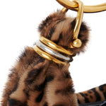 Chloe Mini Bracelet Hobo Bag in Leopard - Print Shearling - Vermillion