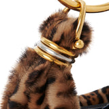 Chloe Mini Bracelet Hobo Bag in Leopard - Print Shearling - Vermillion