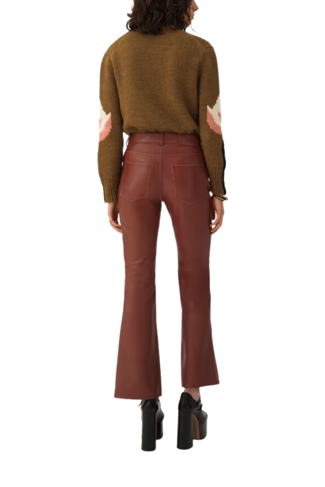 Chloe MP32 Crew - neck Logo Sweater in a Wool Knit - Vermillion