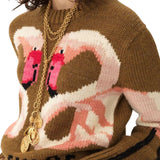 Chloe MP32 Crew - neck Logo Sweater in a Wool Knit - Vermillion