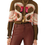 Chloe MP32 Crew - neck Logo Sweater in a Wool Knit - Vermillion