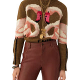 Chloe MP32 Crew - neck Logo Sweater in a Wool Knit - Vermillion