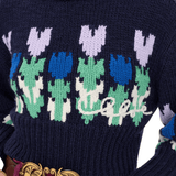 Chloe MP41 Cropped Mock-Neck Logo Sweater in a Wool Knit - Vermillion