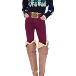 Chloe MP41 Cropped Mock-Neck Logo Sweater in a Wool Knit - Vermillion