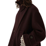 Chloe Oversized Short Coat in Wool - Vermillion