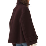 Chloe Oversized Short Coat in Wool - Vermillion