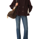 Chloe Oversized Short Coat in Wool - Vermillion