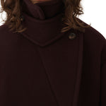 Chloe Oversized Short Coat in Wool - Vermillion