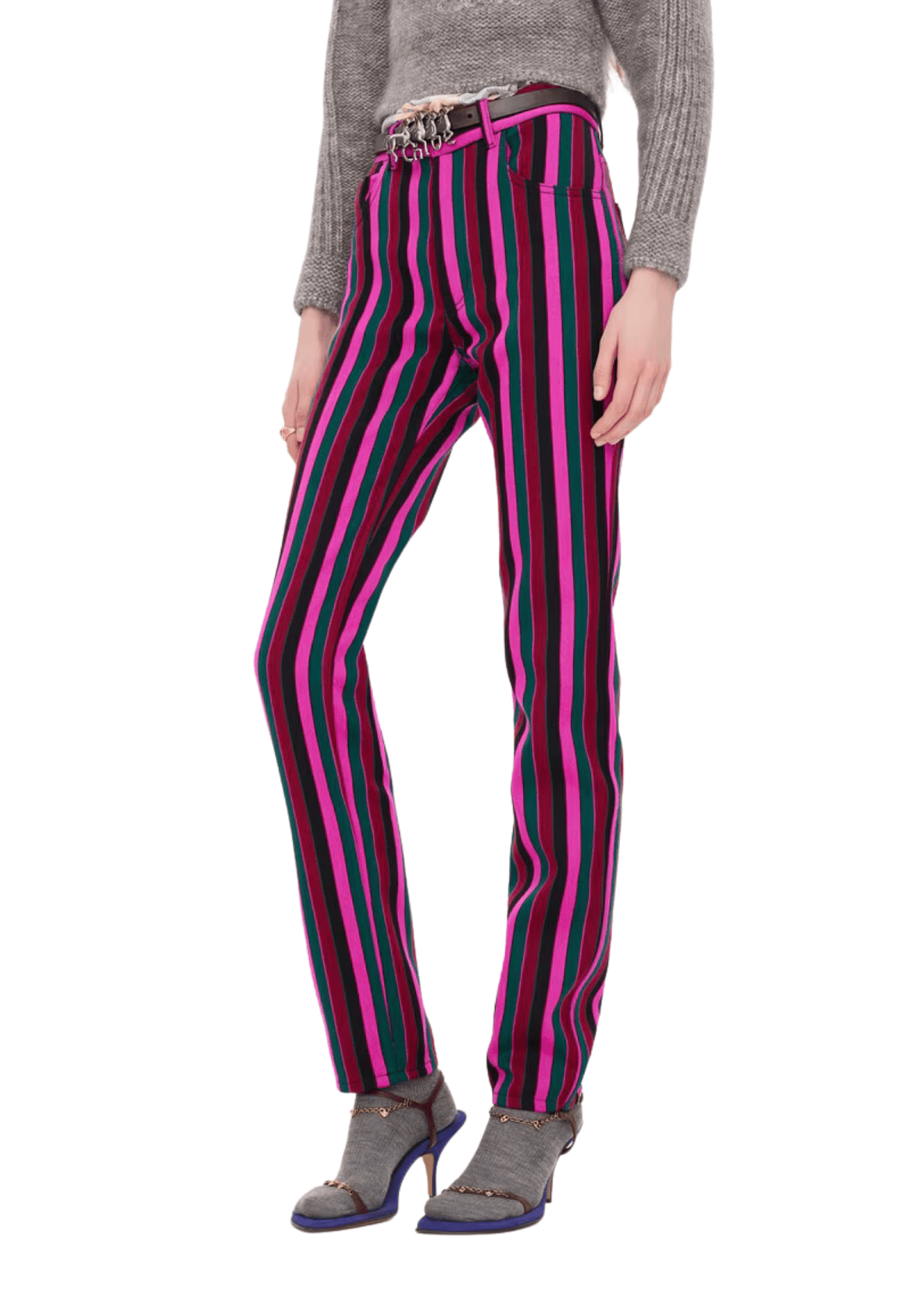 Chloe PA31 Slim Pants in Wool - Vermillion