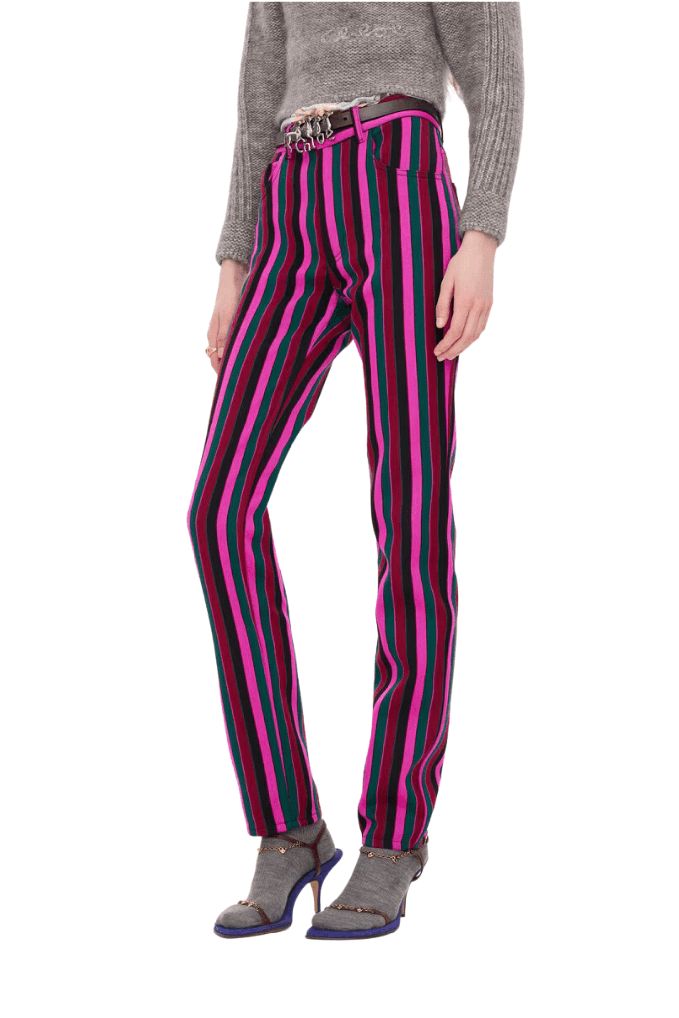 Chloe PA31 Slim Pants in Wool - Vermillion