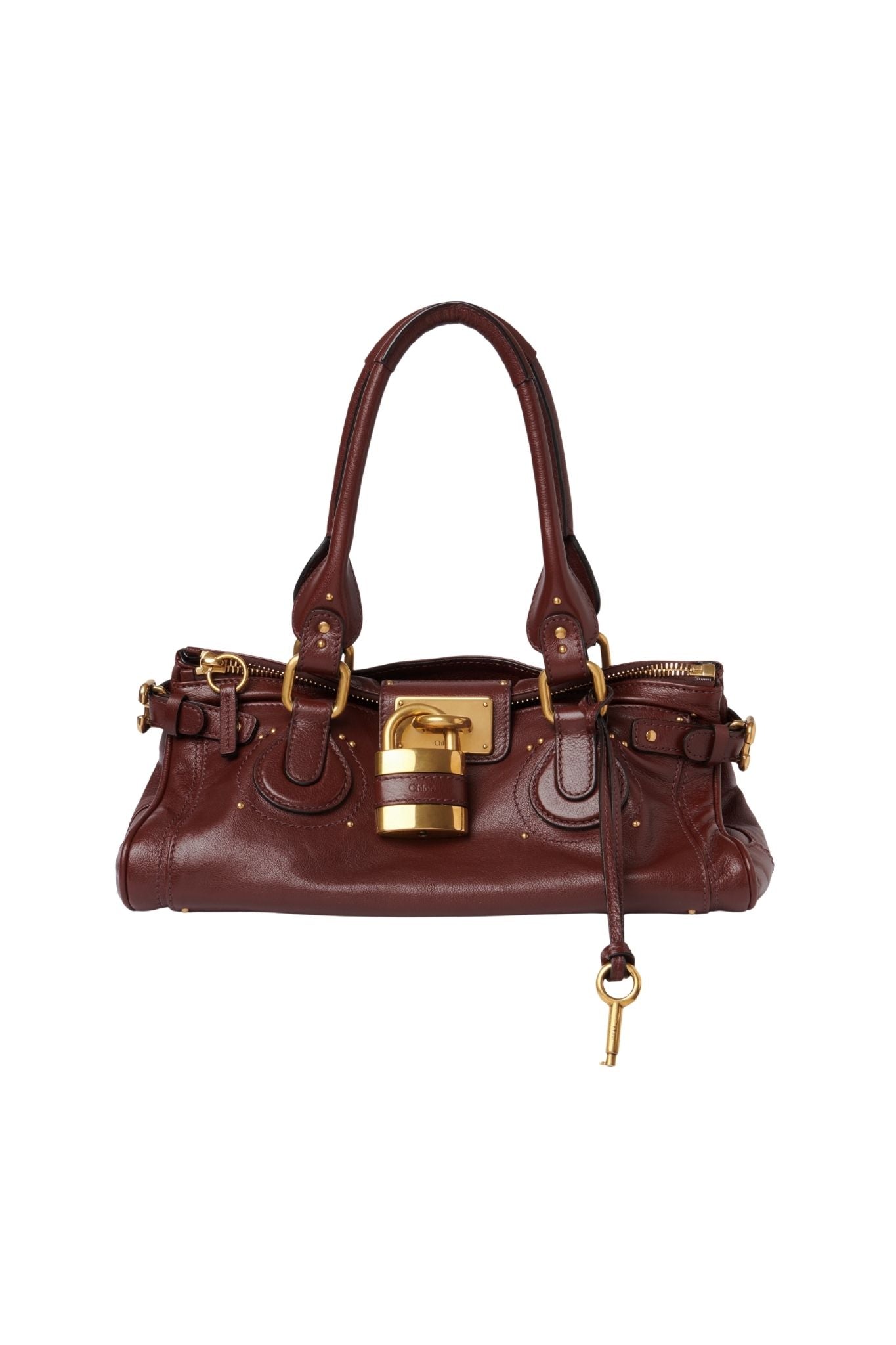 Chloe Paddington Bag in Grained Leather - Vermillion