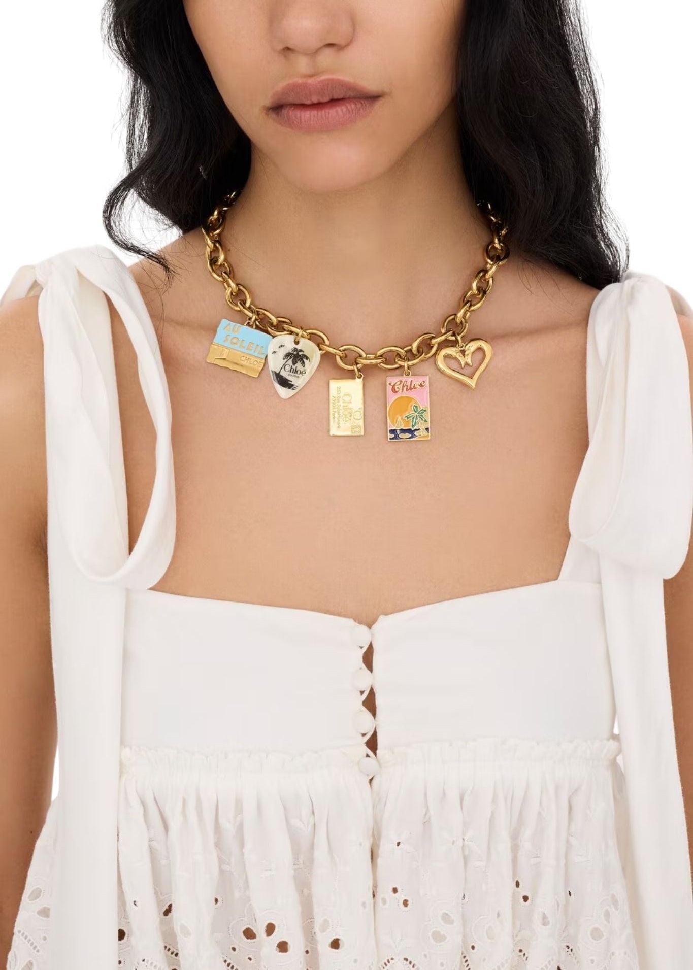 Chloé Postcards Necklace - Vermillion