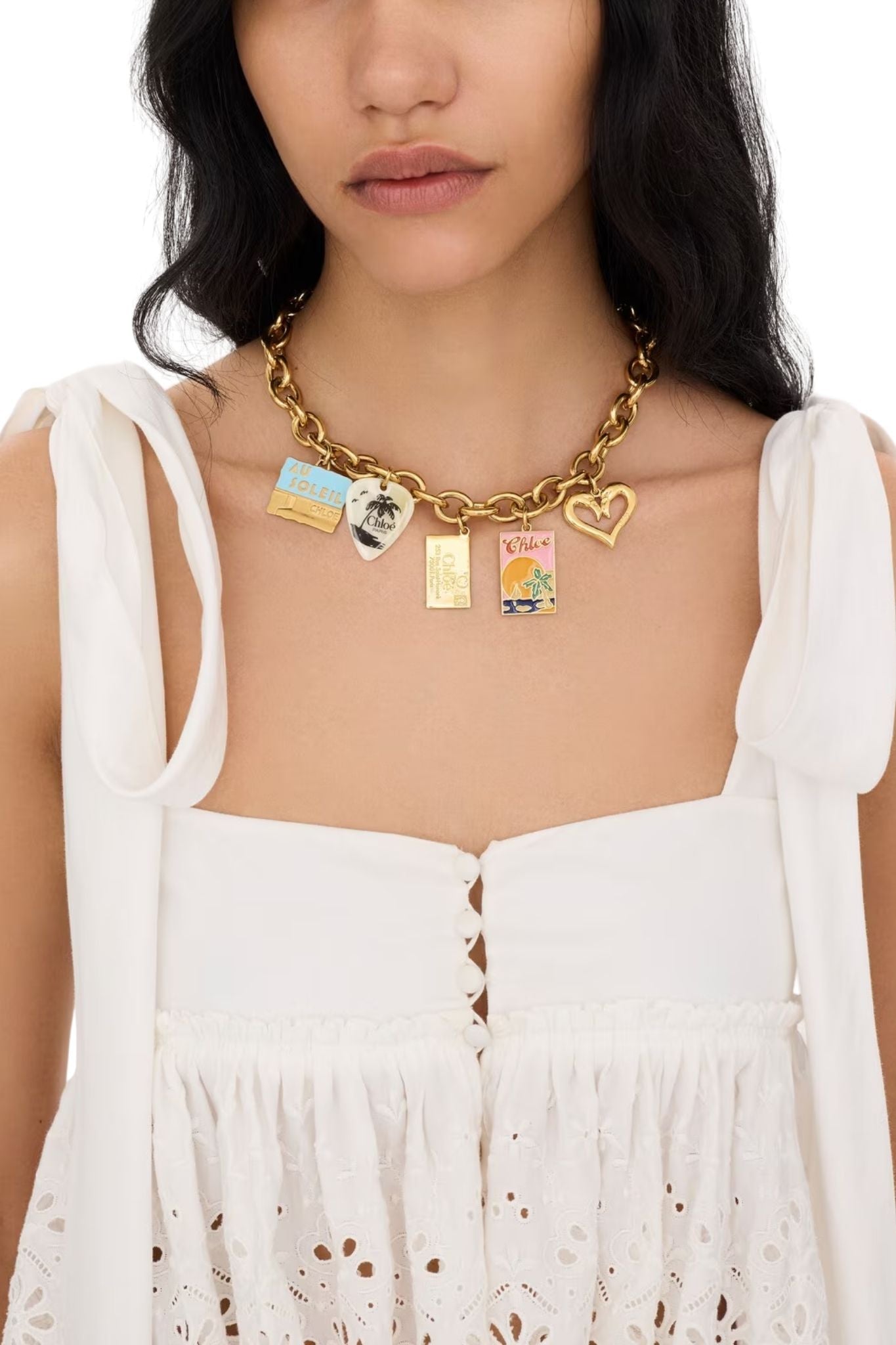 Chloé Postcards Necklace - Vermillion