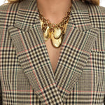 Chloe Prince of Wales Wool Tailored Jacket - Vermillion