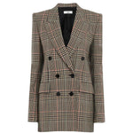 Chloe Prince of Wales Wool Tailored Jacket - Vermillion