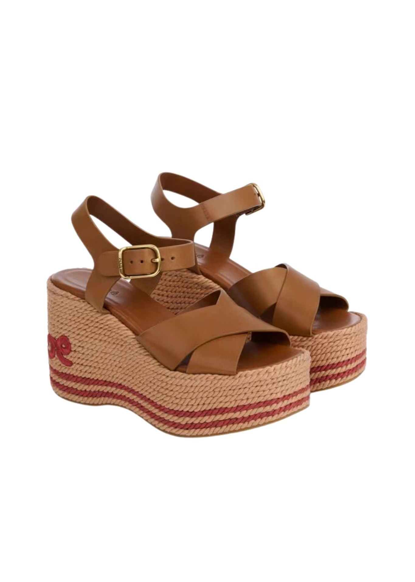 Chloé Sand Wedge Sandal - Vermillion