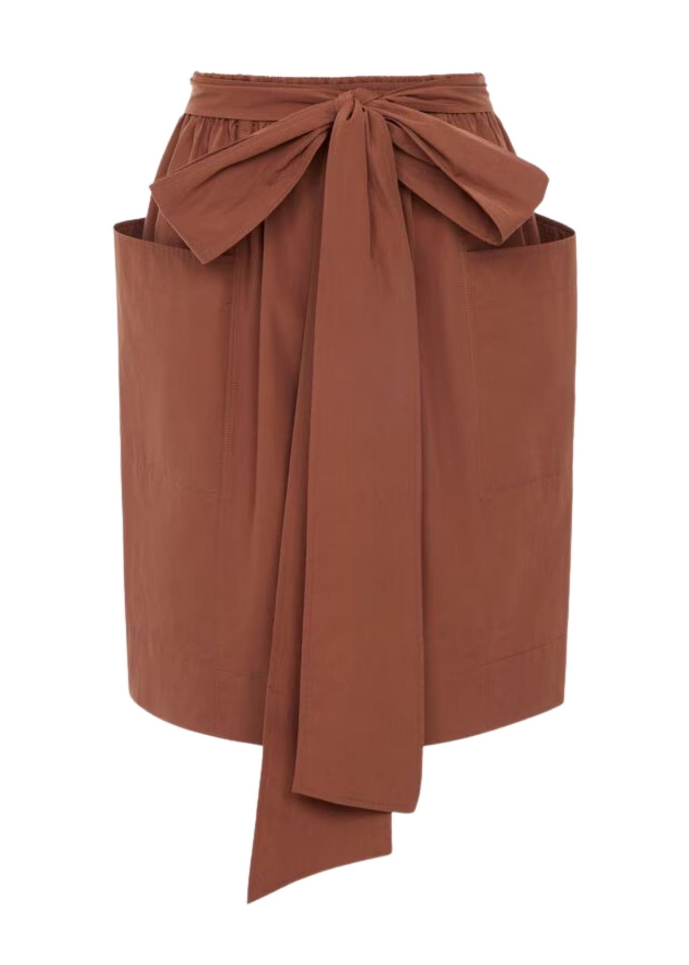 Chloe Skirt in Cotton Poplin - Vermillion