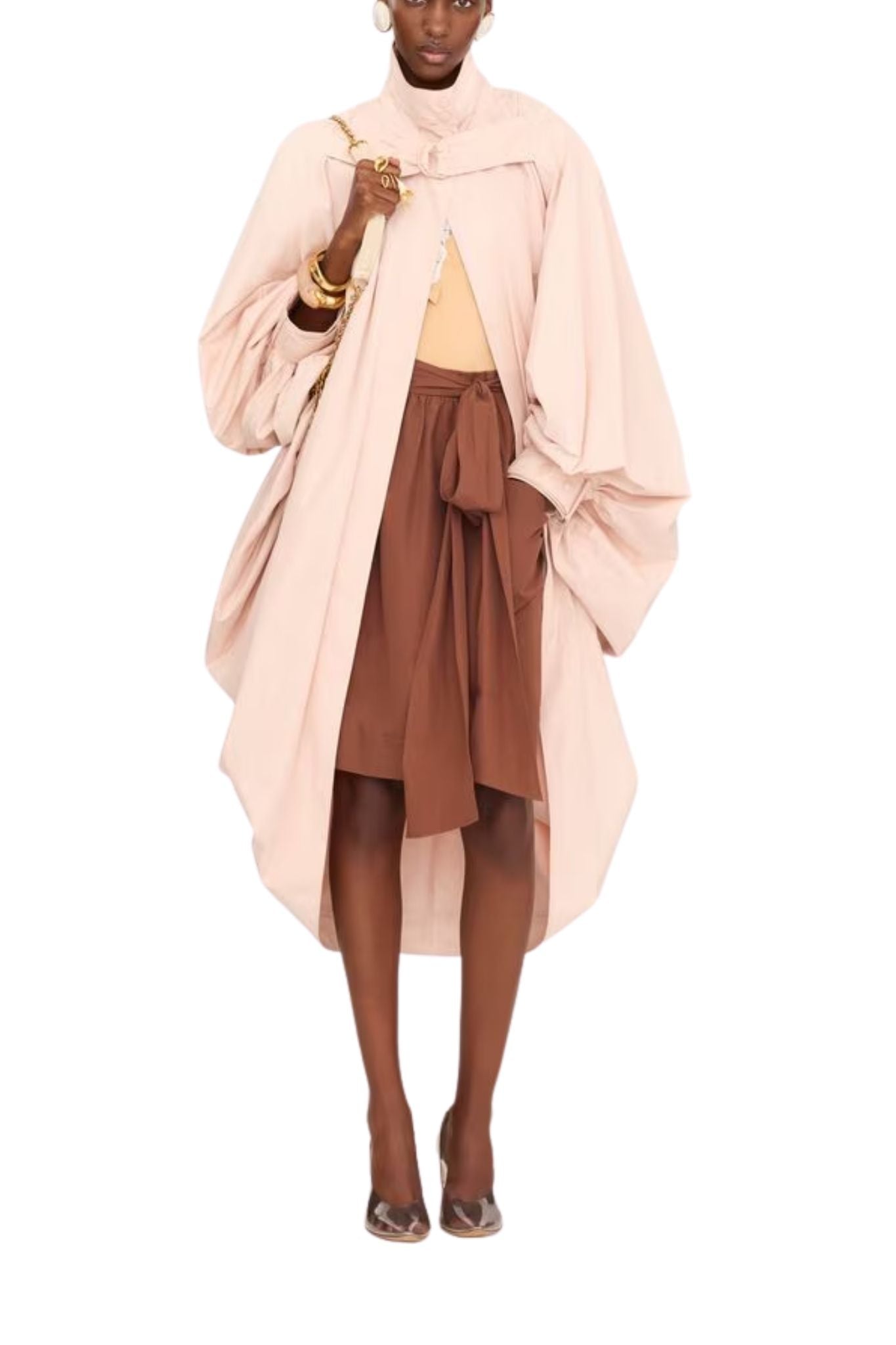 Chloe Skirt in Cotton Poplin - Vermillion