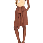 Chloe Skirt in Cotton Poplin - Vermillion